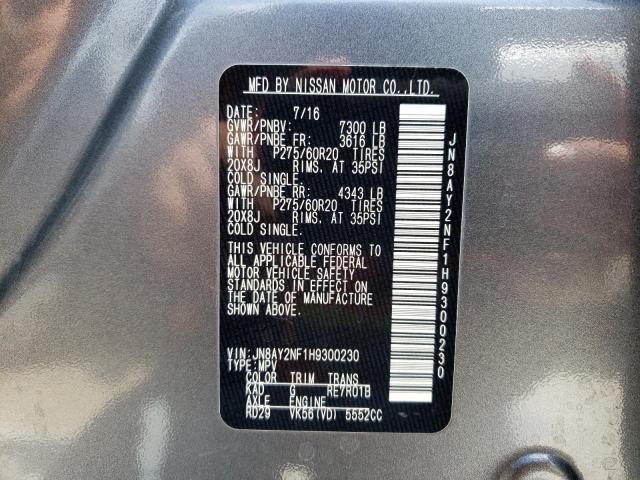 Photo 10 from auction – 2017 NISSAN ARMADA PLA with VIN JN8AY2NF1H9300230