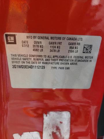 Photo 10 from auction – 2013 CHEVROLET IMPALA LT with VIN 2G1WG5E34D1112129