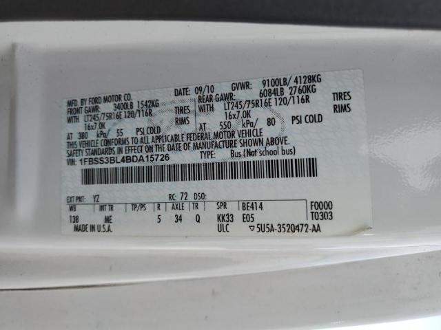 Photo 10 from auction – 2011 FORD ECONOLINE with VIN 1FBSS3BL4BDA15726