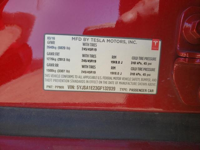 Photo 10 from auction – 2016 TESLA MODEL S with VIN 5YJSA1E23GF132039