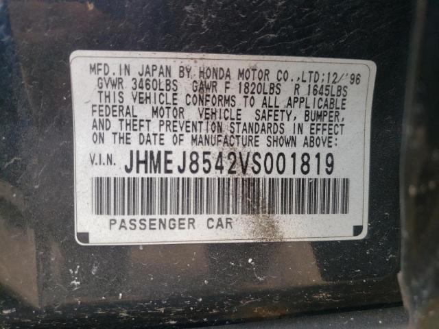 Photo 10 from auction – 1997 HONDA CIVIC with VIN JHMEJ8542VS001819