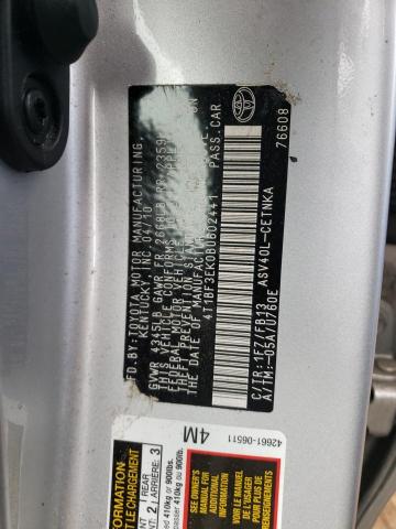 Photo 10 from auction – 2011 TOYOTA CAMRY BASE with VIN 4T1BF3EK0BU602441