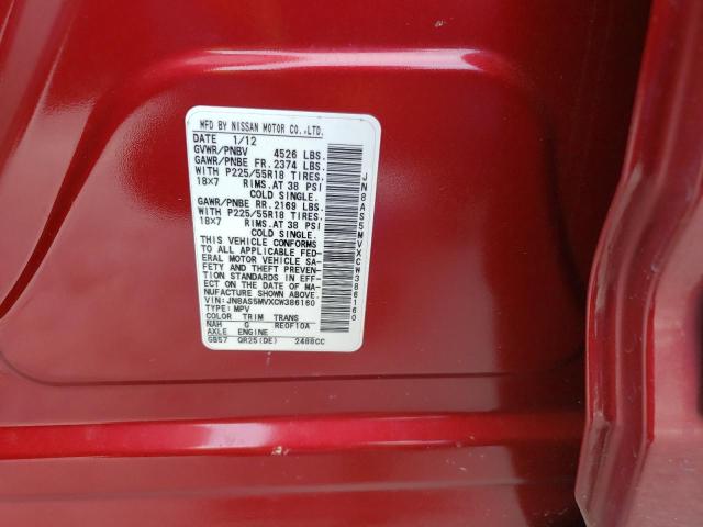 Photo 10 from auction – 2012 NISSAN ROGUE with VIN JN8AS5MVXCW386160