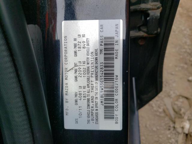 Photo 10 from auction – 2012 MAZDA 3 S with VIN JM1BL1W55C1542833