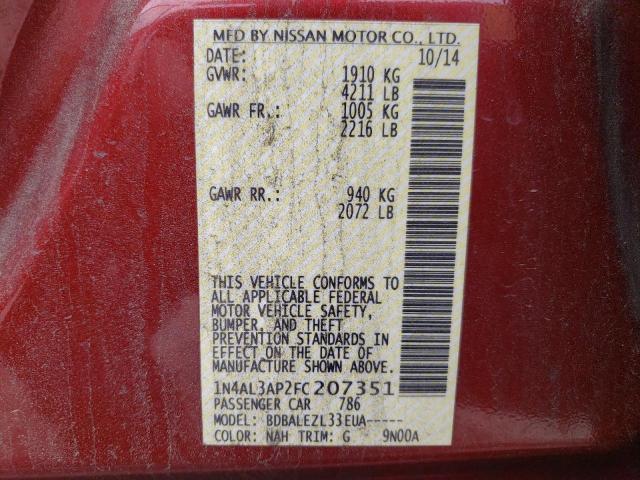Photo 10 from auction – 2015 NISSAN ALTIMA 2.5 with VIN 1N4AL3AP2FC207351