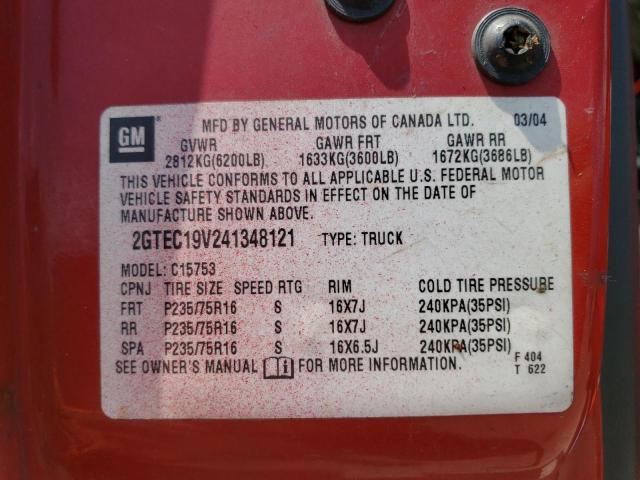 Photo 10 from auction – 2004 GMC NEW SIERRA with VIN 2GTEC19V241348121