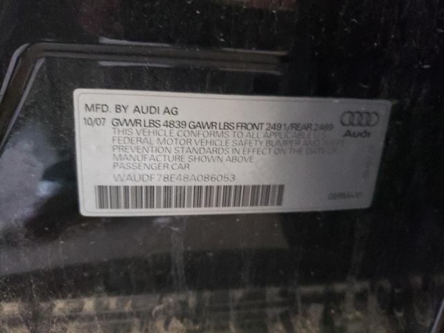 Photo 10 from auction – 2008 AUDI A4 2.0T QU with VIN WAUDF78E48A086053