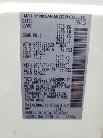 Photo 10 from auction – 2015 INFINITI QX60 with VIN 5N1AL0MN0FC536337