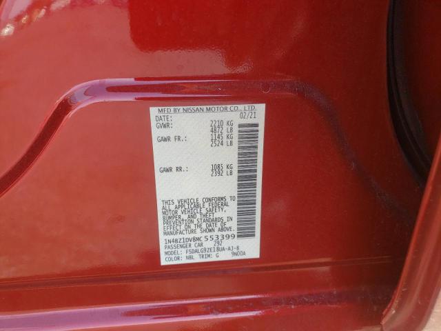 Photo 10 from auction – 2021 NISSAN LEAF SL PL with VIN 1N4BZ1DV8MC553399