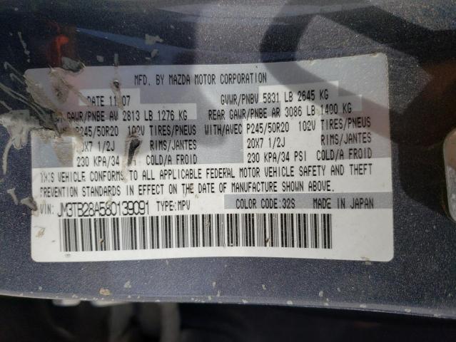 Photo 10 from auction – 2008 MAZDA CX-9 with VIN JM3TB28A580139091