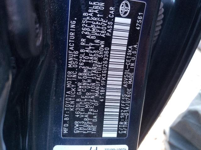Photo 10 from auction – 2016 TOYOTA CAMRY LE with VIN 4T1BF1FKXGU263360