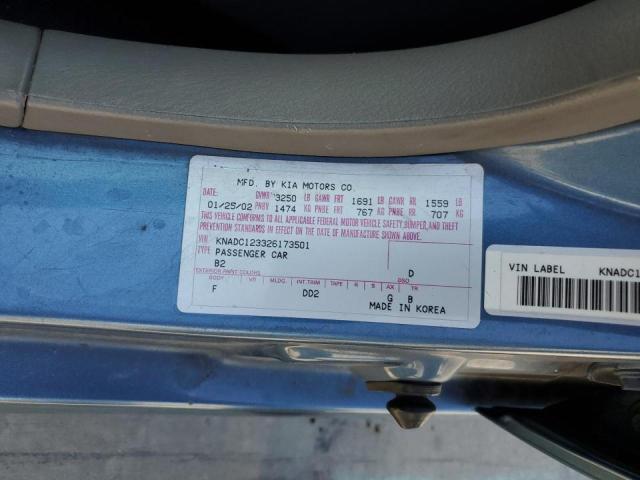 Photo 10 from auction – 2002 KIA RIO with VIN KNADC123326173501