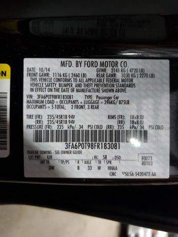Photo 10 from auction – 2015 FORD FUSION SE with VIN 3FA6P0T98FR183081