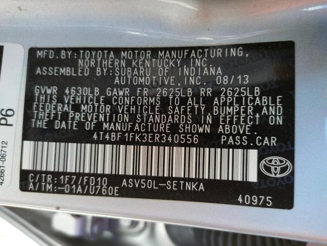Photo 10 from auction – 2014 TOYOTA CAMRY L with VIN 4T4BF1FK3ER340556