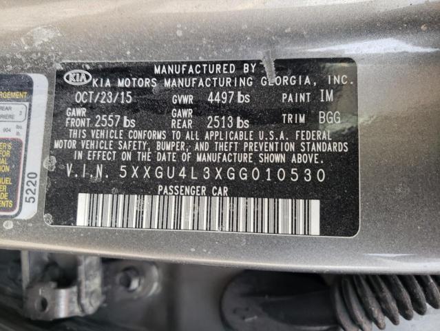 Photo 10 from auction – 2016 KIA OPTIMA EX with VIN 5XXGU4L3XGG010530