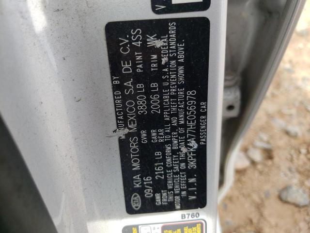 Photo 10 from auction – 2017 KIA FORTE LX with VIN 3KPFK4A77HE056978