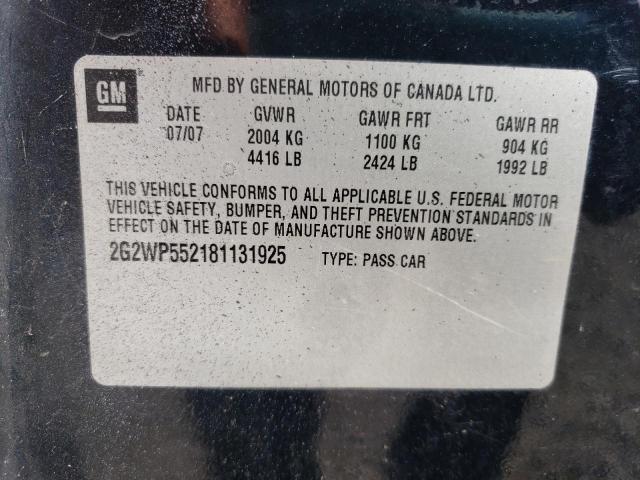 Photo 10 from auction – 2008 PONTIAC GRAND PRIX with VIN 2G2WP552181131925
