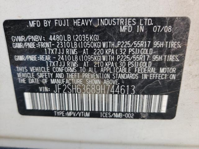 Photo 10 from auction – 2009 SUBARU FORESTER 2 with VIN JF2SH63689H744613