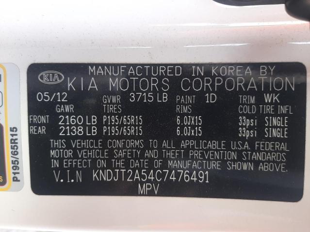 Photo 10 from auction – 2012 KIA SOUL with VIN KNDJT2A54C7476491