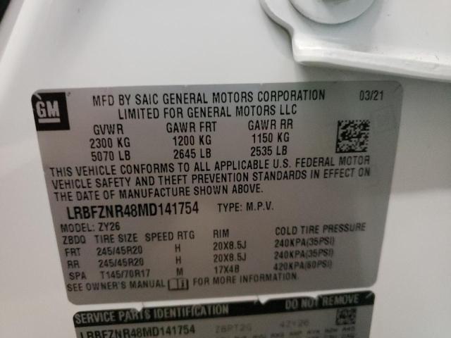 Photo 10 from auction – 2021 BUICK ENVISION E with VIN LRBFZNR48MD141754