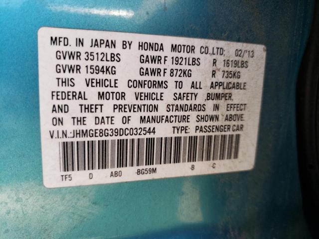 Photo 10 from auction – 2013 HONDA FIT with VIN JHMGE8G39DC032544