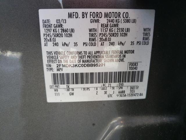 Photo 10 from auction – 2013 FORD EDGE LIMIT with VIN 2FMDK3KC0DBB95201