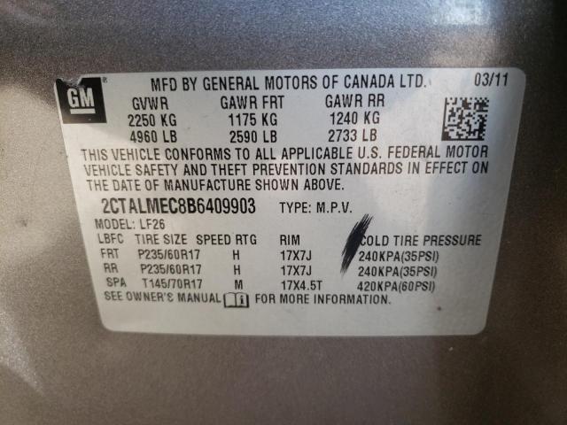 Photo 10 from auction – 2011 GMC TERRAIN SL with VIN 2CTALMEC8B6409903
