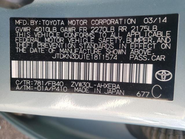 Photo 10 from auction – 2014 TOYOTA PRIUS with VIN JTDKN3DU1E1811574