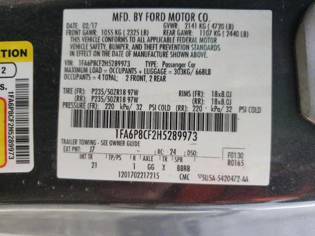 Photo 10 from auction – 2017 FORD MUSTANG GT with VIN 1FA6P8CF2H5289973