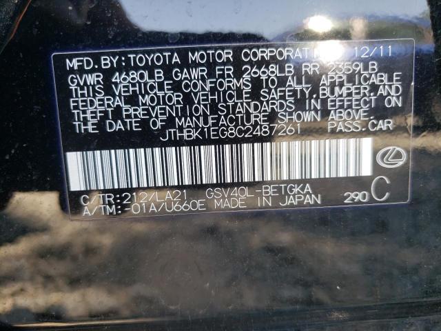 Photo 10 from auction – 2012 LEXUS ES 350 with VIN JTHBK1EG8C2487261
