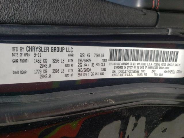 Photo 10 from auction – 2012 DODGE DURANGO R/ with VIN 1C4SDJCT7CC138582