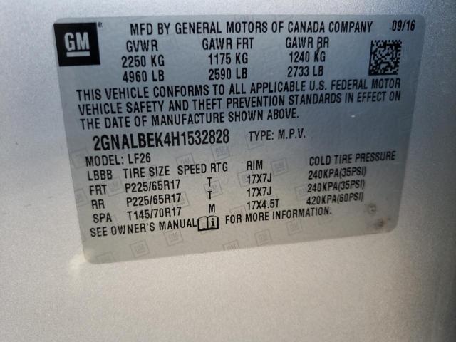 Photo 10 from auction – 2017 CHEVROLET EQUINOX LS with VIN 2GNALBEK4H1532828