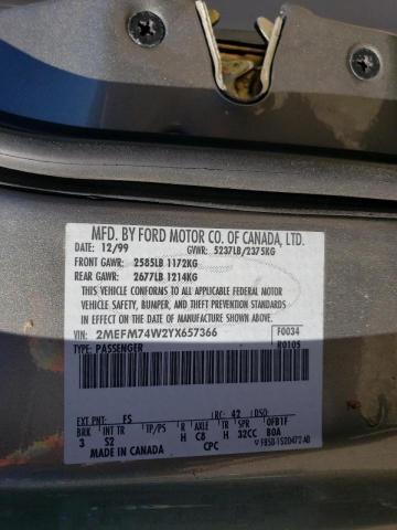 Photo 10 from auction – 2000 MERCURY GRAND MARQ with VIN 2MEFM74W2YX657366