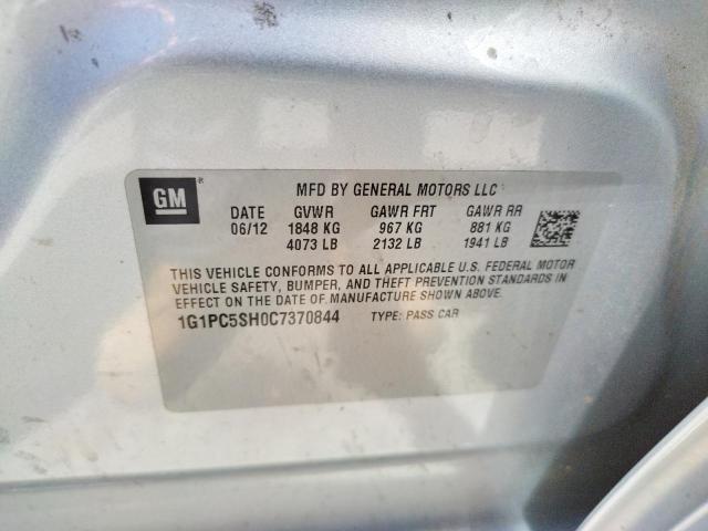 Photo 10 from auction – 2012 CHEVROLET CRUZE LS with VIN 1G1PC5SH0C7370844