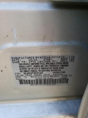 Photo 10 from auction – 2017 NISSAN SENTRA S with VIN 3N1AB7AP7HY221425