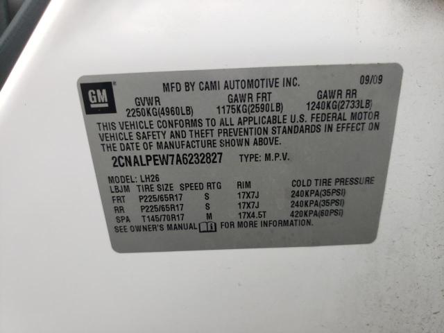 Photo 10 from auction – 2010 CHEVROLET EQUINOX LT with VIN 2CNALPEW7A6232827