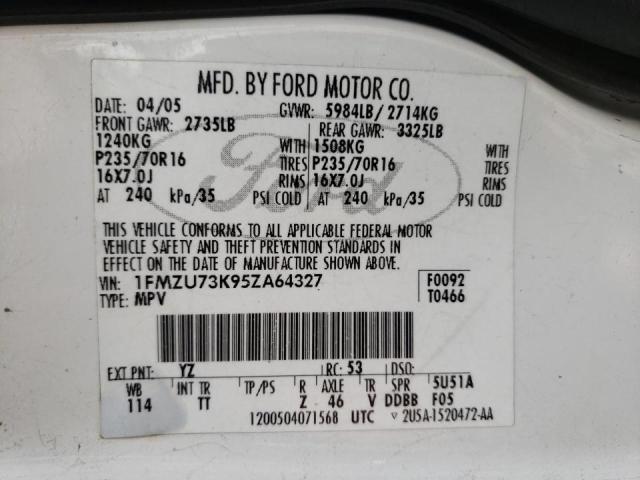 Photo 10 from auction – 2005 FORD EXPLORER X with VIN 1FMZU73K95ZA64327