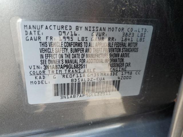 Photo 10 from auction – 2016 NISSAN SENTRA S with VIN 3N1AB7AP9GL682511
