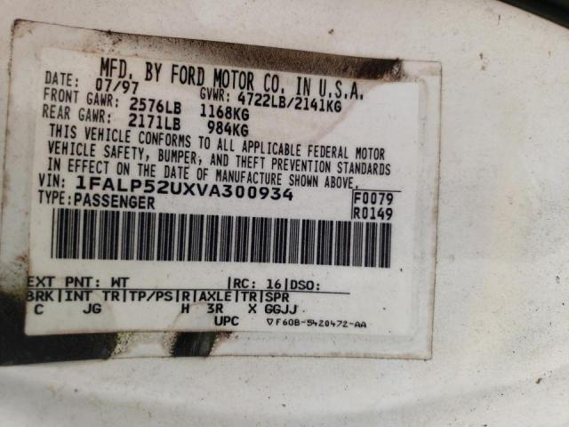 Photo 10 from auction – 1997 FORD TAURUS GL with VIN 1FALP52UXVA300934