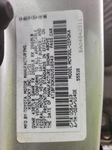 Photo 10 from auction – 2002 TOYOTA CAMRY LE with VIN 4T1BF30K62U516543