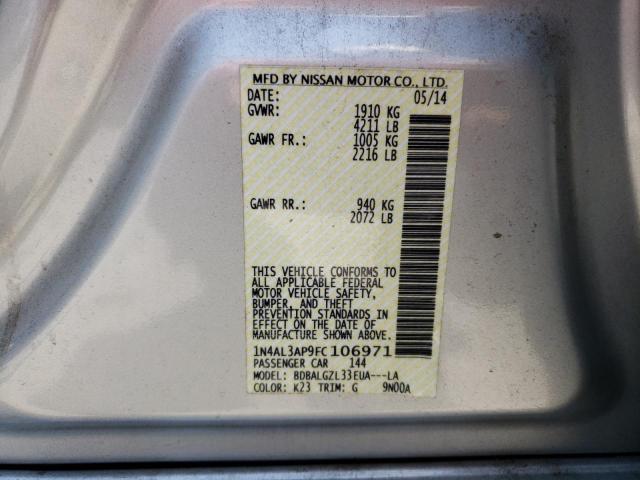 Photo 10 from auction – 2015 NISSAN ALTIMA 2.5 with VIN 1N4AL3AP9FC106971