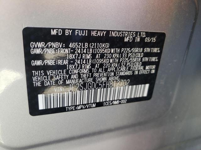 Photo 10 from auction – 2015 SUBARU FORESTER 2 with VIN JF2SJGDC5FH812702