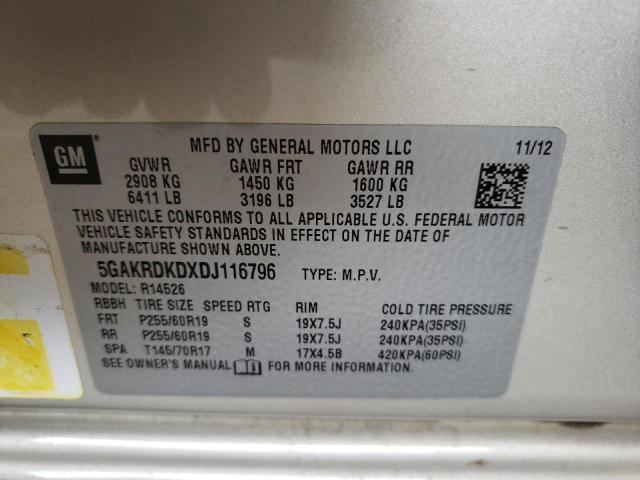 Photo 10 from auction – 2013 BUICK ENCLAVE with VIN 5GAKRDKDXDJ116796