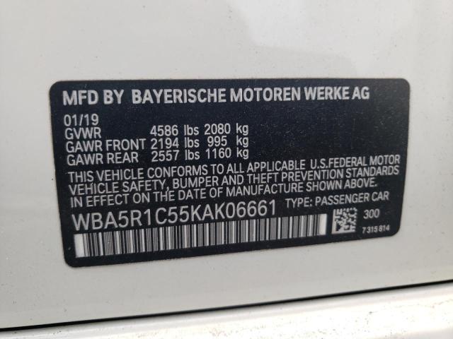 Photo 10 from auction – 2019 BMW 330I with VIN WBA5R1C55KAK06661