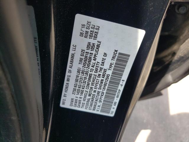 Photo 10 from auction – 2017 HONDA RIDGELINE with VIN 5FPYK3F1XHB012045