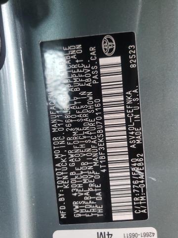 Photo 10 from auction – 2011 TOYOTA CAMRY BASE with VIN 4T1BF3EK5BU701160
