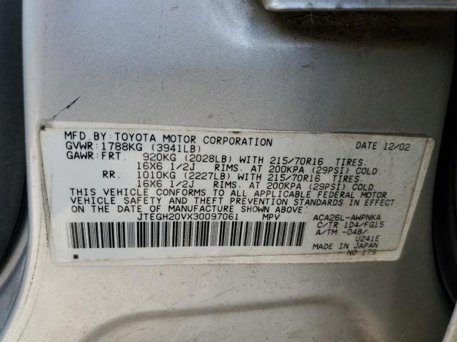 Photo 10 from auction – 2003 TOYOTA RAV4 with VIN JTEGH20VX30097061