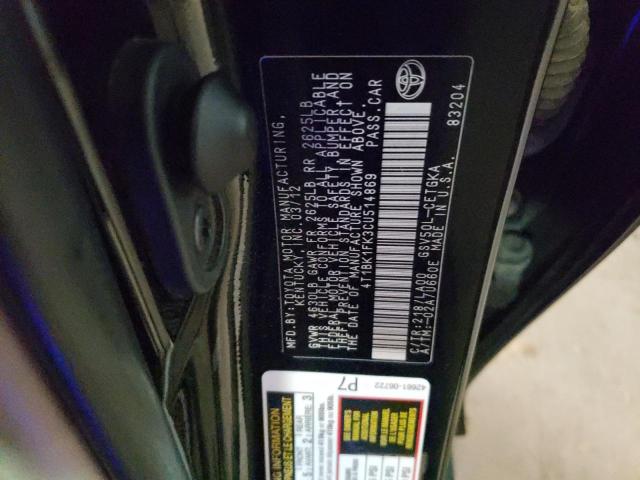 Photo 10 from auction – 2012 TOYOTA CAMRY SE with VIN 4T1BK1FK3CU514869