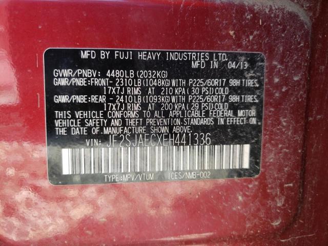 Photo 10 from auction – 2014 SUBARU FORESTER with VIN JF2SJAECXEH441336