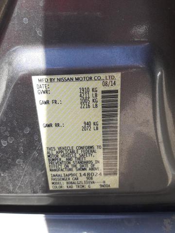 Photo 10 from auction – 2015 NISSAN ALTIMA 2.5 with VIN 1N4AL3AP9FC148024